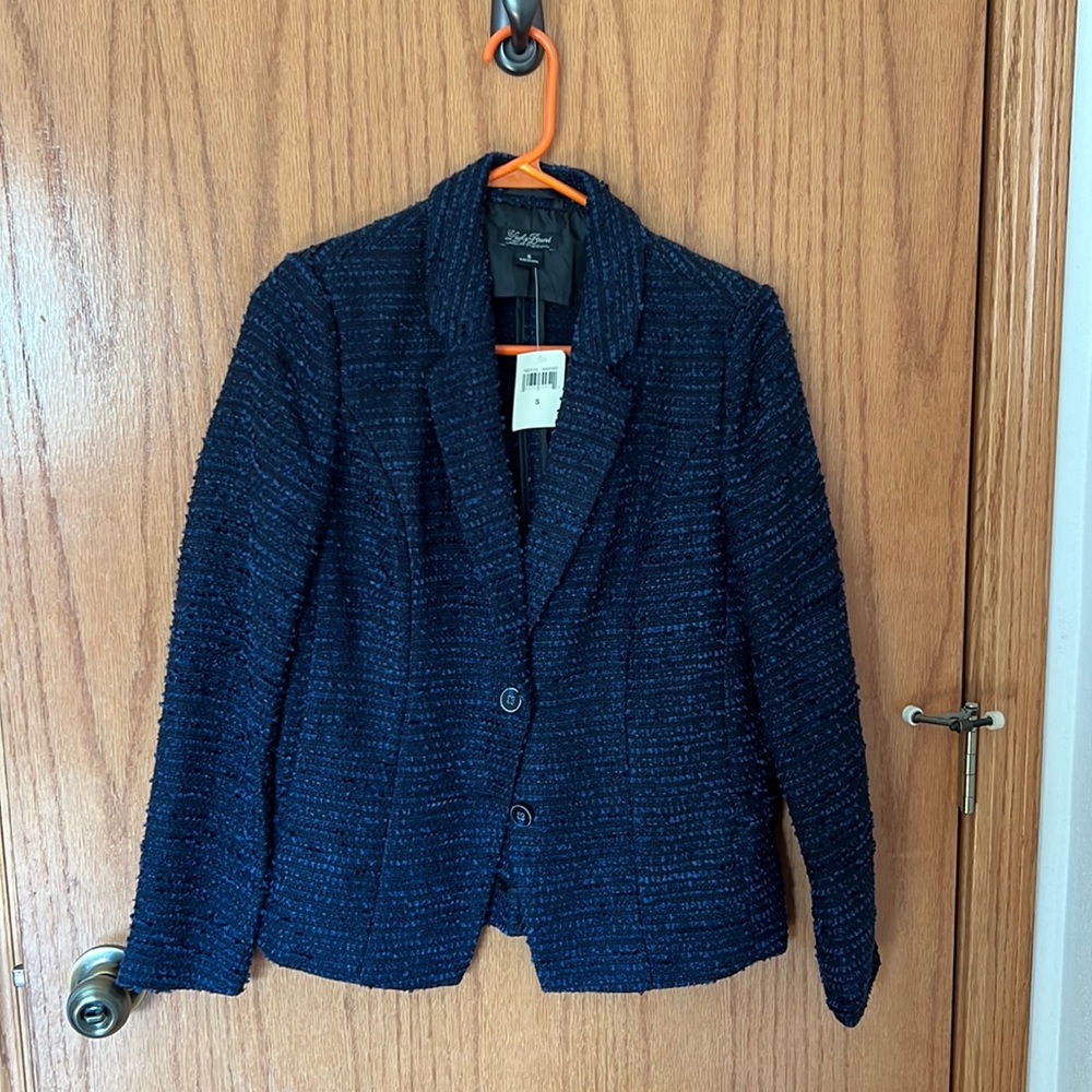 Lucky Brand Tweed Blazer Jacket in navy